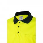 VL CUPID. Polo bicolor ojo de p&aacute;jaro (160g/m&sup2;) con manga corta, en poli&eacute;ster (100%) - Azul marino/Amarillo