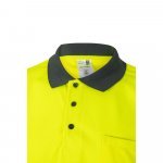 VL CUPID. Polo bicolor ojo de p&aacute;jaro (160g/m&sup2;) con manga corta, en poli&eacute;ster (100%) - Gris/Amarillo