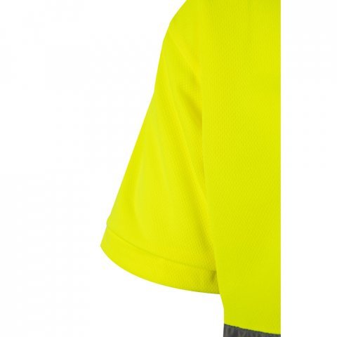 VL CUPID. Polo bicolor ojo de p&aacute;jaro (160g/m&sup2;) con manga corta, en poli&eacute;ster (100%) - Gris/Amarillo