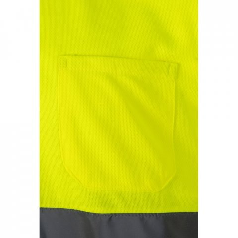VL CUPID. Polo bicolor ojo de p&aacute;jaro (160g/m&sup2;) con manga corta, en poli&eacute;ster (100%) - Gris/Amarillo