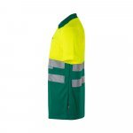 VL CUPID. Polo bicolor ojo de p&aacute;jaro (160g/m&sup2;) con manga corta, en poli&eacute;ster (100%) - Verde/Amarillo