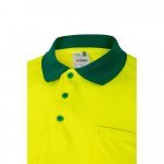 VL CUPID. Polo bicolor ojo de p&aacute;jaro (160g/m&sup2;) con manga corta, en poli&eacute;ster (100%) - Verde/Amarillo
