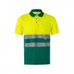 VL CUPID. Polo bicolor ojo de p&aacute;jaro (160g/m&sup2;) con manga corta, en poli&eacute;ster (100%) - Verde/Amarillo