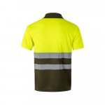 VL CUPID. Polo bicolor ojo de p&aacute;jaro (160g/m&sup2;) con manga corta, en poli&eacute;ster (100%) - Verde militar/Amarillo