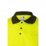 VL CUPID. Polo bicolor ojo de p&aacute;jaro (160g/m&sup2;) con manga corta, en poli&eacute;ster (100%) - Verde militar/Amarillo