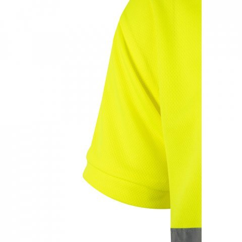 VL CUPID. Polo bicolor ojo de p&aacute;jaro (160g/m&sup2;) con manga corta, en poli&eacute;ster (100%) - Verde militar/Amarillo