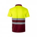 VL CUPID. Polo bicolor ojo de p&aacute;jaro (160g/m&sup2;) con manga corta, en poli&eacute;ster (100%) - Burdeos/Amarillo