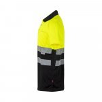 VL CUPID LARGE. Zweifarbiges Poloshirt im Bird-Eye-Design (160g/m&sup2;) mit kurzen &Auml;rmeln, aus Polyester (100%) - Schwarz/Gelb