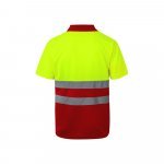 VL CUPID LARGE. Zweifarbiges Poloshirt im Bird-Eye-Design (160g/m&sup2;) mit kurzen &Auml;rmeln, aus Polyester (100%) - Rot/Gelb