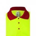 VL CUPID LARGE. Zweifarbiges Poloshirt im Bird-Eye-Design (160g/m&sup2;) mit kurzen &Auml;rmeln, aus Polyester (100%) - Rot/Gelb