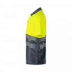 VL CUPID LARGE. Zweifarbiges Poloshirt im Bird-Eye-Design (160g/m&sup2;) mit kurzen &Auml;rmeln, aus Polyester (100%) - Grau/Gelb