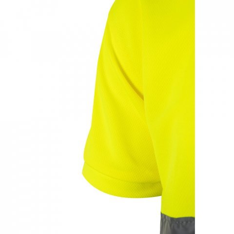 VL CUPID LARGE. Zweifarbiges Poloshirt im Bird-Eye-Design (160g/m&sup2;) mit kurzen &Auml;rmeln, aus Polyester (100%) - Gr&uuml;n/Gelb