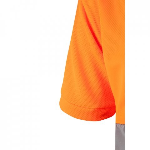 VL CUPID LARGE. Zweifarbiges Poloshirt im Bird-Eye-Design (160g/m&sup2;) mit kurzen &Auml;rmeln, aus Polyester (100%) - Marineblau/Orange