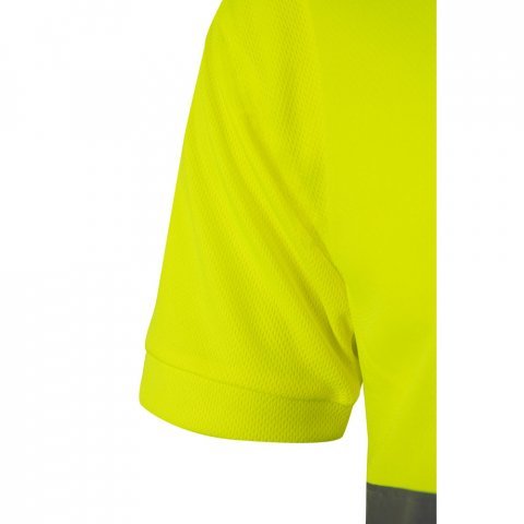 VL CUPID LARGE. Zweifarbiges Poloshirt im Bird-Eye-Design (160g/m&sup2;) mit kurzen &Auml;rmeln, aus Polyester (100%) - Burgunder/Gelb