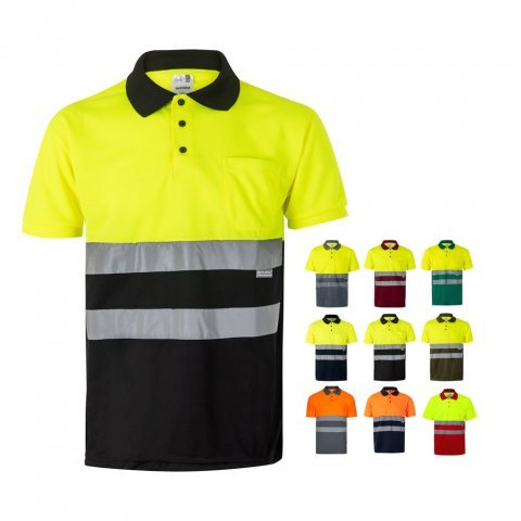 VL CUPID LARGE. Zweifarbiges Poloshirt im Bird-Eye-Design (160g/m&sup2;) mit kurzen &Auml;rmeln, aus Polyester (100%)