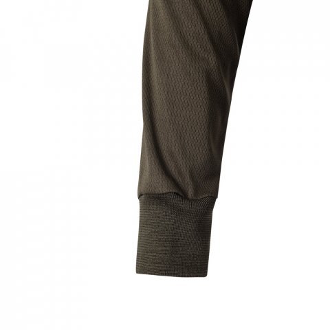 VL VULCAN. Polo bicolor ojo de p&aacute;jaro (160g/m&sup2;) con manga larga, en poli&eacute;ster (100%) - Verde militar/Amarillo