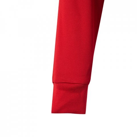 VL VULCAN LARGE. Polo bicolor bird-eye (160g/m&sup2;) de manga comprida, em poli&eacute;ster (100%) - Vermelho/Amarelo