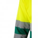 VL VULCAN LARGE. Polo bicolor bird-eye (160g/m&sup2;) de manga comprida, em poli&eacute;ster (100%) - Verde/Amarelo