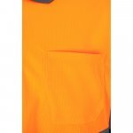 VL VULCAN LARGE. Polo bicolor bird-eye (160g/m&sup2;) de manga comprida, em poli&eacute;ster (100%) - Cinzento/Laranja