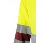 VL VULCAN LARGE. Polo bicolor bird-eye (160g/m&sup2;) de manga comprida, em poli&eacute;ster (100%) - Bordeaux/Amarelo