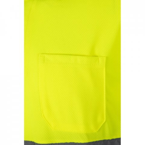 VL VULCAN LARGE. Polo bicolor bird-eye (160g/m&sup2;) de manga comprida, em poli&eacute;ster (100%) - Bordeaux/Amarelo