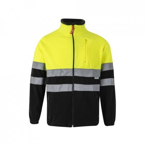 VL EROS. Casaco polar bicolor (280g/m&sup2;), em poli&eacute;ster (100%) - Preto/Amarelo