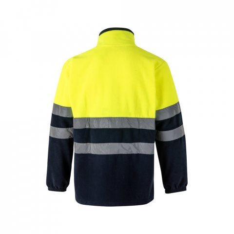 VL EROS. Casaco polar bicolor (280g/m&sup2;), em poli&eacute;ster (100%) - Azul marinho/Amarelo