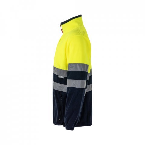 VL EROS. Casaco polar bicolor (280g/m&sup2;), em poli&eacute;ster (100%) - Azul marinho/Amarelo