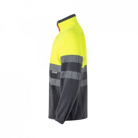 VL EROS. Casaco polar bicolor (280g/m&sup2;), em poli&eacute;ster (100%) - Cinzento/Amarelo