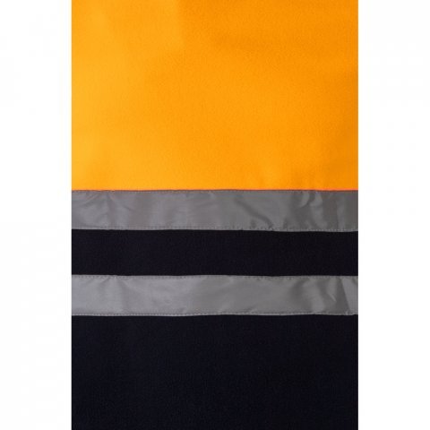 VL EROS. Casaco polar bicolor (280g/m&sup2;), em poli&eacute;ster (100%) - Azul marinho/Laranja