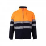 VL EROS. Casaco polar bicolor (280g/m&sup2;), em poli&eacute;ster (100%) - Azul marinho/Laranja