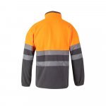 VL EROS. Casaco polar bicolor (280g/m&sup2;), em poli&eacute;ster (100%) - Cinzento/Laranja