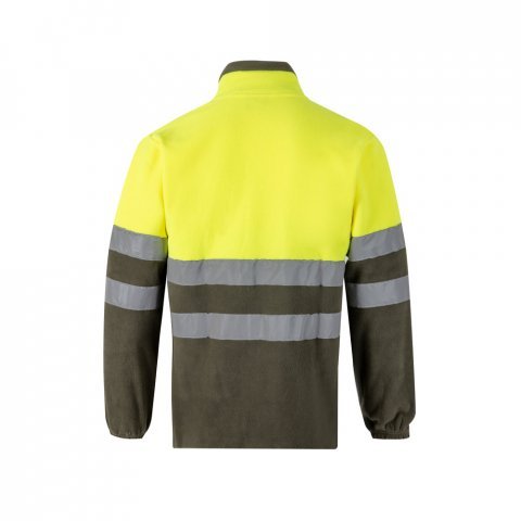 VL EROS. Casaco polar bicolor (280g/m&sup2;), em poli&eacute;ster (100%) - Verde tropa/Amarelo