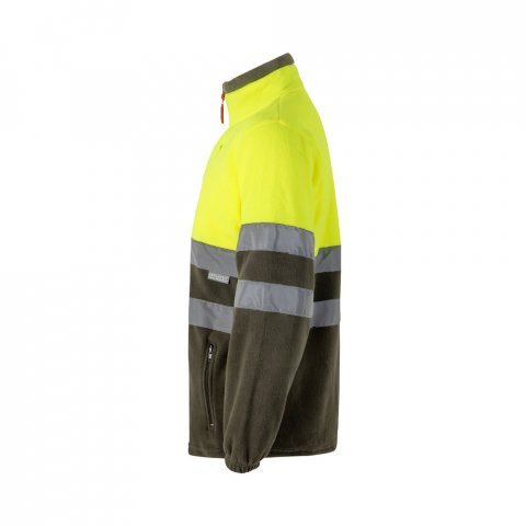 VL EROS. Casaco polar bicolor (280g/m&sup2;), em poli&eacute;ster (100%) - Verde tropa/Amarelo