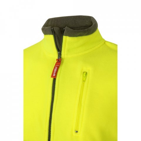 VL EROS. Casaco polar bicolor (280g/m&sup2;), em poli&eacute;ster (100%) - Verde tropa/Amarelo