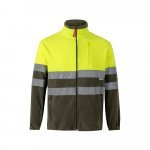 VL EROS. Casaco polar bicolor (280g/m&sup2;), em poli&eacute;ster (100%) - Verde tropa/Amarelo