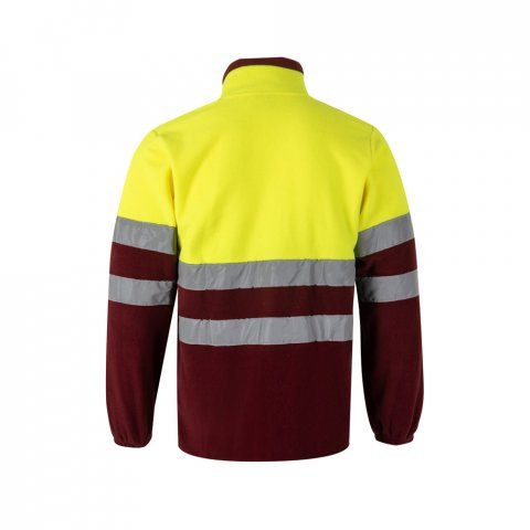 VL EROS. Casaco polar bicolor (280g/m&sup2;), em poli&eacute;ster (100%) - Bordeaux/Amarelo