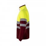 VL EROS. Casaco polar bicolor (280g/m&sup2;), em poli&eacute;ster (100%) - Bordeaux/Amarelo