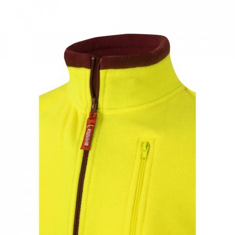 VL EROS. Casaco polar bicolor (280g/m&sup2;), em poli&eacute;ster (100%) - Bordeaux/Amarelo