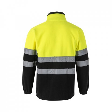 VL EROS LARGE. Two-tone fleece jacket (280g/m&sup2;), in polyester (100%) - Black/Yellow