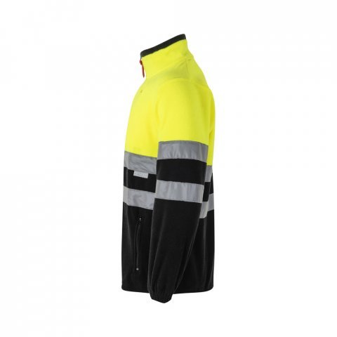 VL EROS LARGE. Two-tone fleece jacket (280g/m&sup2;), in polyester (100%) - Black/Yellow