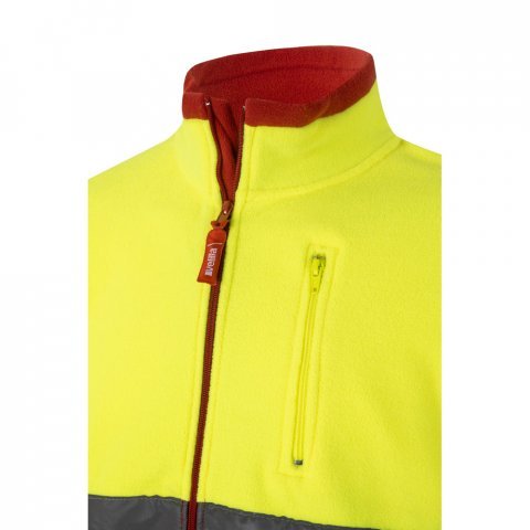 VL EROS LARGE. Two-tone fleece jacket (280g/m&sup2;), in polyester (100%) - Red/Yellow