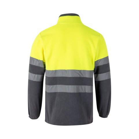 VL EROS LARGE. Two-tone fleece jacket (280g/m&sup2;), in polyester (100%) - Grey/Yellow