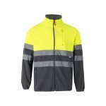 VL EROS LARGE. Two-tone fleece jacket (280g/m&sup2;), in polyester (100%) - Grey/Yellow