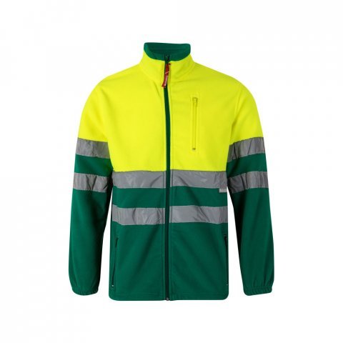 VL EROS LARGE. Two-tone fleece jacket (280g/m&sup2;), in polyester (100%) - Green/Yellow