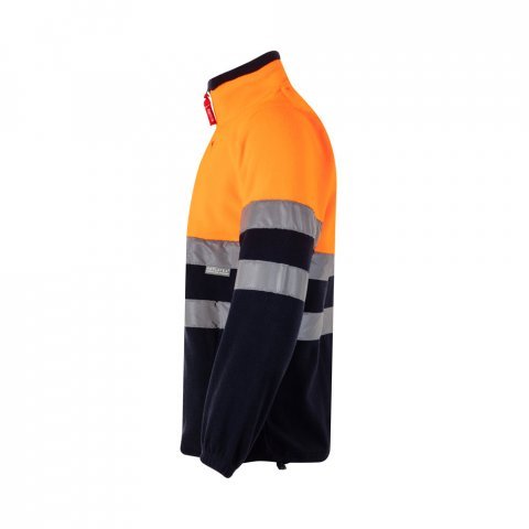 VL EROS LARGE. Two-tone fleece jacket (280g/m&sup2;), in polyester (100%) - Navy blue/Orange