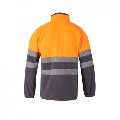 VL EROS LARGE. Two-tone fleece jacket (280g/m&sup2;), in polyester (100%) - Grey/Orange