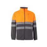 VL EROS LARGE. Two-tone fleece jacket (280g/m&sup2;), in polyester (100%) - Grey/Orange