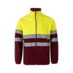 VL EROS LARGE. Two-tone fleece jacket (280g/m&sup2;), in polyester (100%) - Burgundy/Yellow