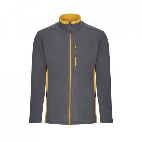 VL GERAS. Jachetă fleece bicoloră (220g/m&sup2;) din poliester (100%) - Gri/Galben